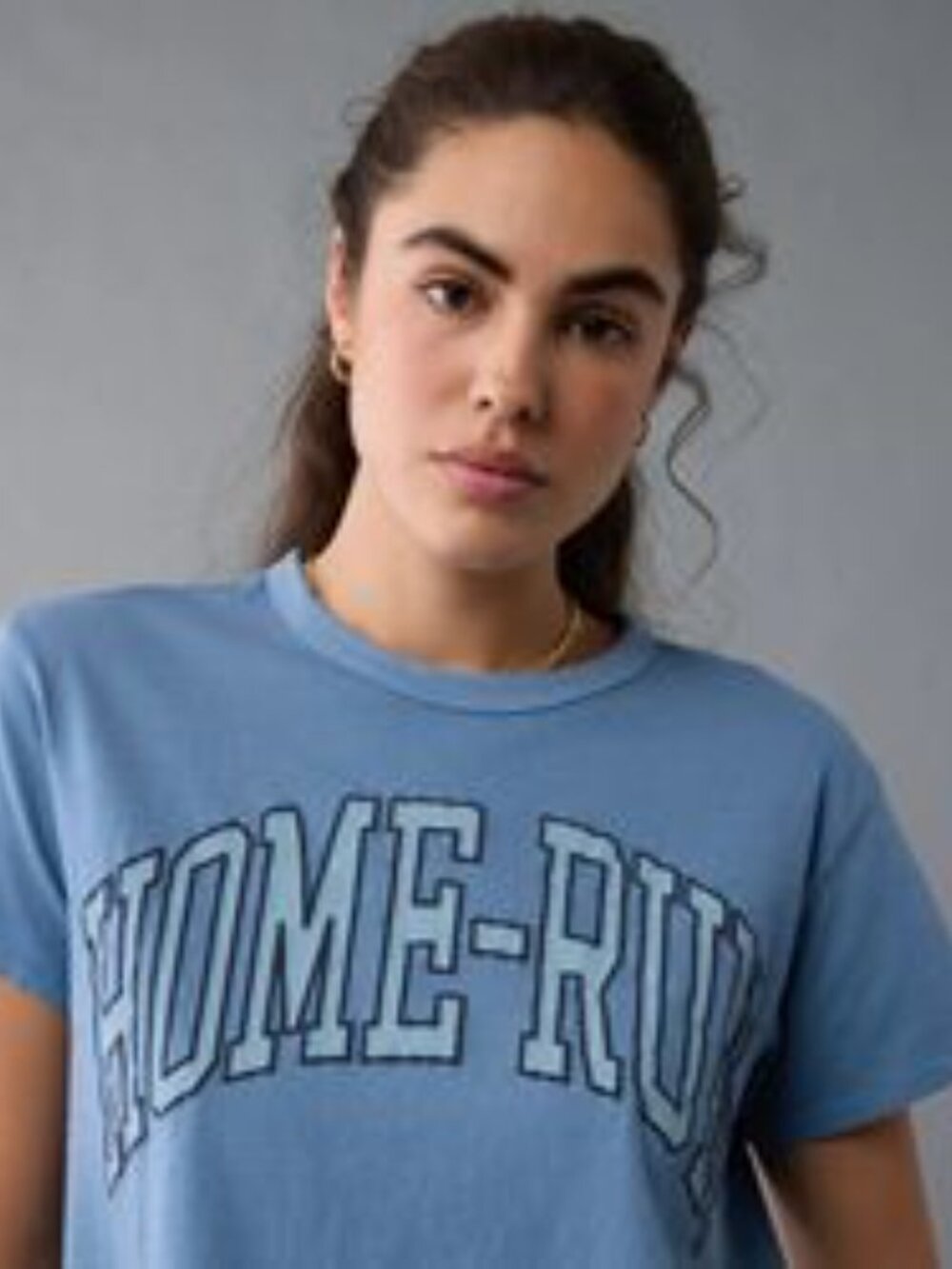 American Eagle Women's Boxy T-Shirt Blue Size M, Graphic Print